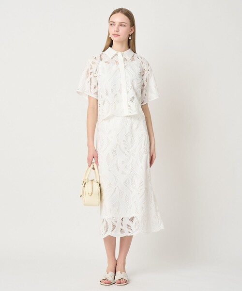 【新品未使用】ANAYI 花柄半袖トップス ANAYI（アナイ） ブラウス シャツ リーフコード刺繍半袖 ブラウス