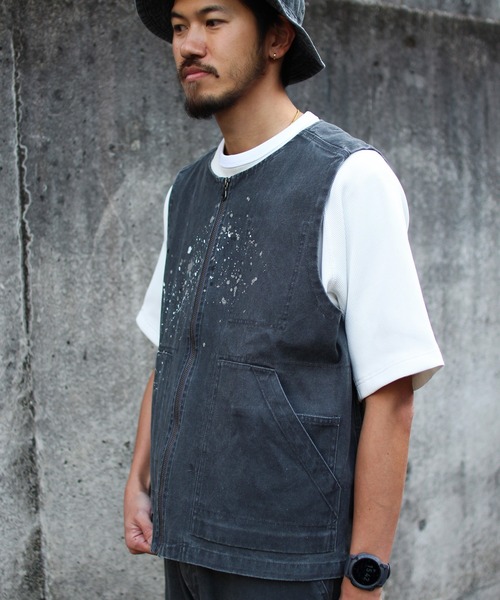 スノーピーク ダークグレー ベスト クリーニング済 おしゃれ TAKIBI Weather Cloth Vest| スノーピーク(Snow Peak)