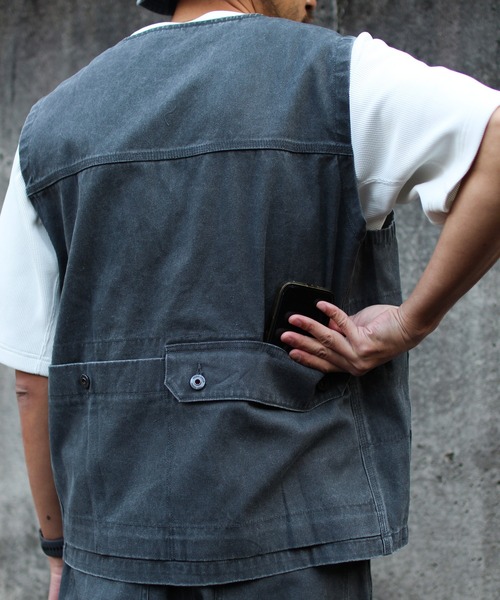 スノーピーク ダークグレー ベスト クリーニング済 おしゃれ snow peak（スノーピーク） ベスト ジレ Snow Peak / Sulfur Dyed Fade