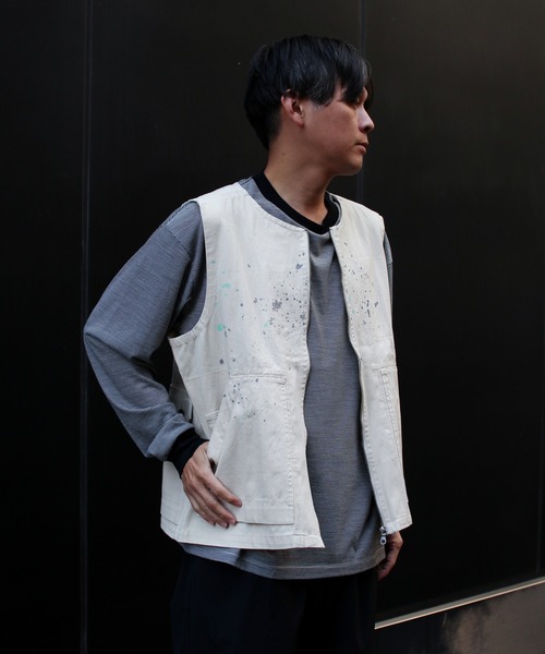 スノーピーク ダークグレー ベスト クリーニング済 おしゃれ TAKIBI Weather Cloth Vest| スノーピーク(Snow Peak)