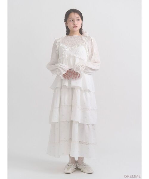 【merry jenny】メリージェ二ー flower オパールベロアワンピース merry jenny（メリージェニー）の「flowerオパールベロアワンピース