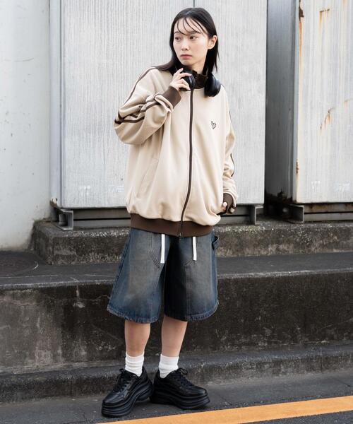 「WEGO」 ジャージブルゾン MEDIUM ベージュ メンズ_画像6