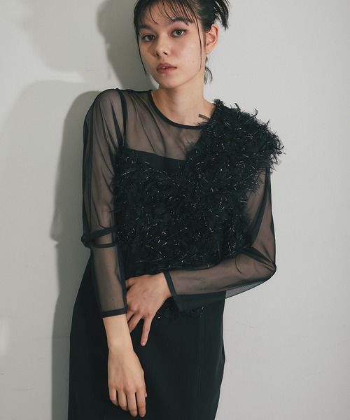 「SMILE ORCHID」 長袖ワンピース M ブルー レディースの画像