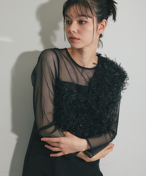 「SMILE ORCHID」 長袖ワンピース M ブルー レディースの画像