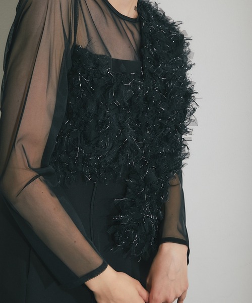 「SMILE ORCHID」 長袖ワンピース M ブルー レディースの画像