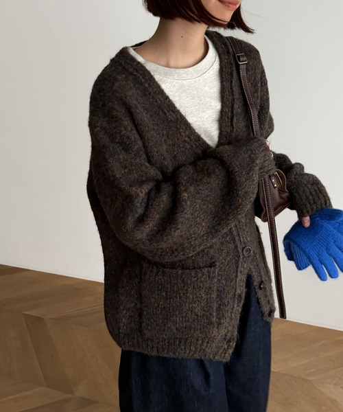 「CANAL JEAN」 ニットカーディガン ONE SIZE ブラウン レディースの画像