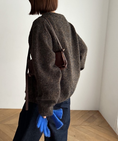 「CANAL JEAN」 ニットカーディガン ONE SIZE ブラウン レディースの画像