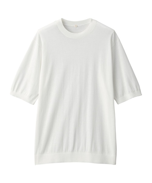「MUJI Labo」 半袖ニット M オフホワイト メンズ_画像6