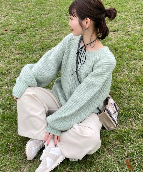 「hinari」 長袖ニット FREE ピンク レディース_画像5