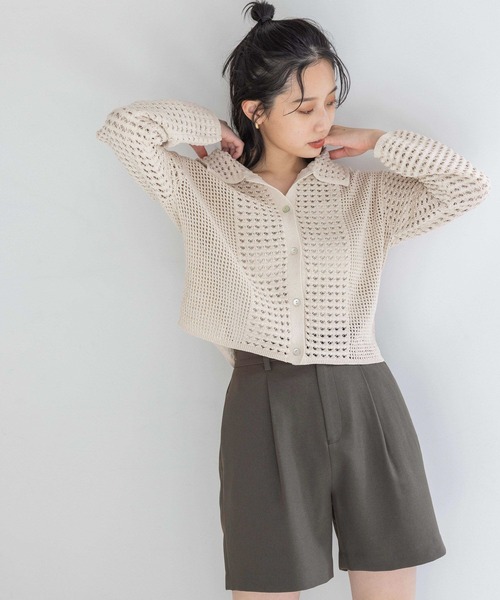 「LOWRYS FARM」 ニットカーディガン FREE アイボリー レディース_画像7