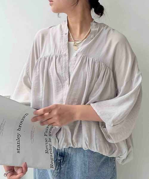 AS KNOW AS（アズノゥアズ） ブラウス シャツ バルーンシルエット 5分