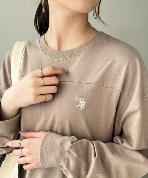 「U.S. POLO ASSN.」 長袖ワンピース MEDIUM ネイビー レディース_画像6