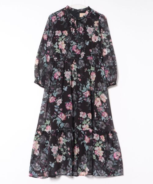 「Rose Tiara」 長袖ワンピース 42 ブラック レディース