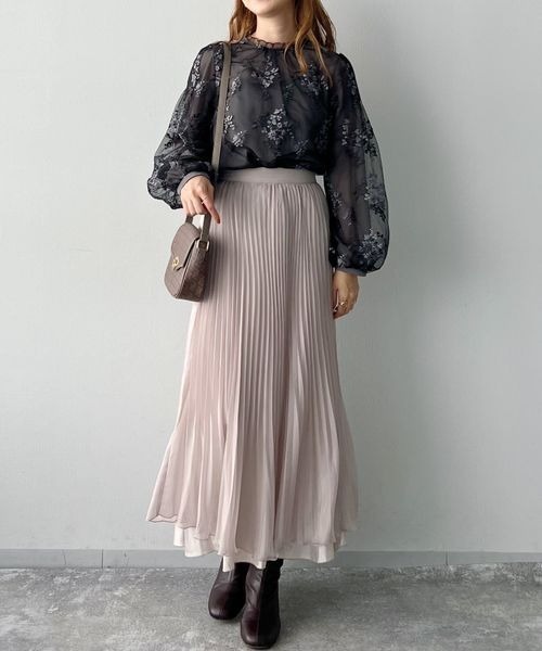 「mysty woman」 プリーツスカート SMALL ライトベージュ レディース_画像7