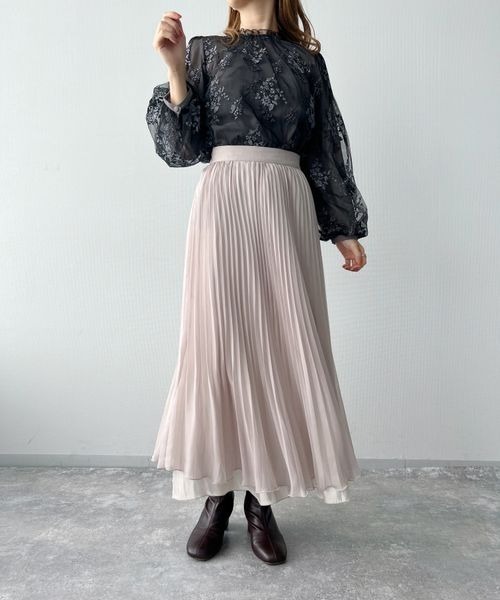「mysty woman」 プリーツスカート SMALL ライトベージュ レディース_画像8