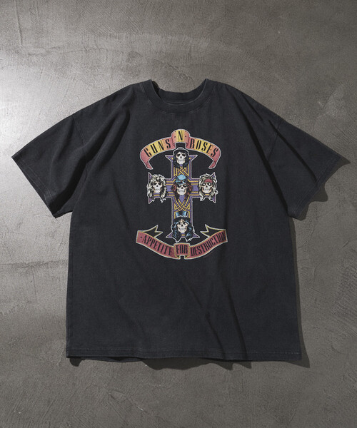 GUNS N' ROSES Tシャツ ピストル バラ　gunsスミクロ　フェード FREAK'S STORE（フリークスストア） tシャツ 「EXCLUSIVE」GUNS N