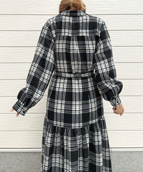 「Q」 シャツワンピース MEDIUM オレンジ系その他 レディース_画像6