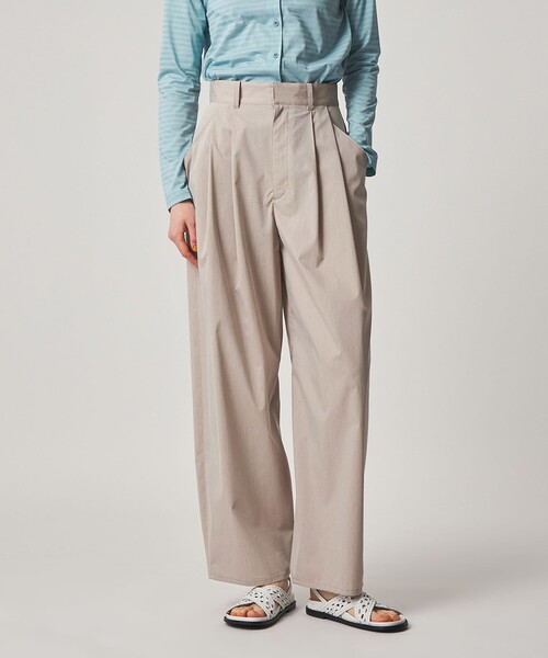 ワイドパンツ スラックス パンツ 「Steven Alan」TC タフタ タック トラウザーズ レディースの画像