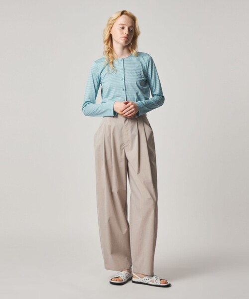 ワイドパンツ スラックス パンツ 「Steven Alan」TC タフタ タック トラウザーズ レディースの画像