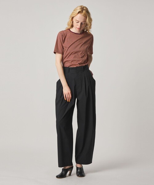 ワイドパンツ スラックス パンツ 「Steven Alan」TC タフタ タック トラウザーズ レディースの画像