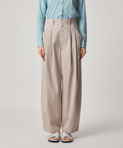 ワイドパンツ スラックス パンツ 「Steven Alan」TC タフタ タック トラウザーズ レディースの画像