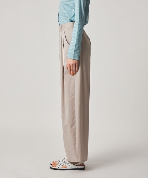 ワイドパンツ スラックス パンツ 「Steven Alan」TC タフタ タック トラウザーズ レディースの画像