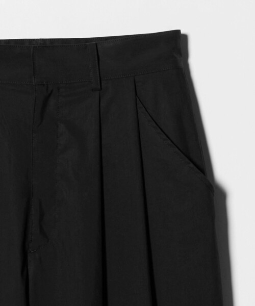 ワイドパンツ スラックス パンツ 「Steven Alan」TC タフタ タック トラウザーズ レディースの画像