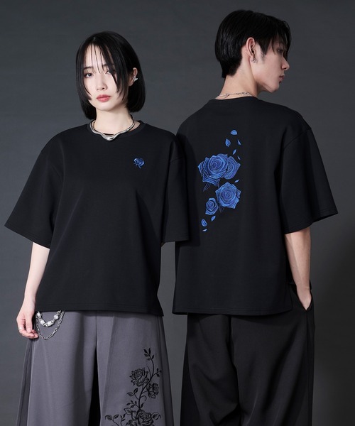 Ellno Loset（エルノロゼット） tシャツ バックフラワー刺繍ポンチT