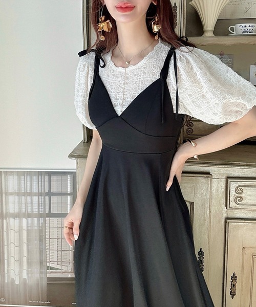 「Meiru」 キャミソールワンピース LARGE ライトグレー レディース_画像6