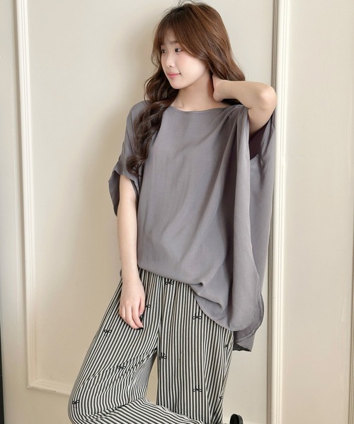 DAY CLOSET パジャマ ルームウェア 「セットアップ」無地×ストライプ