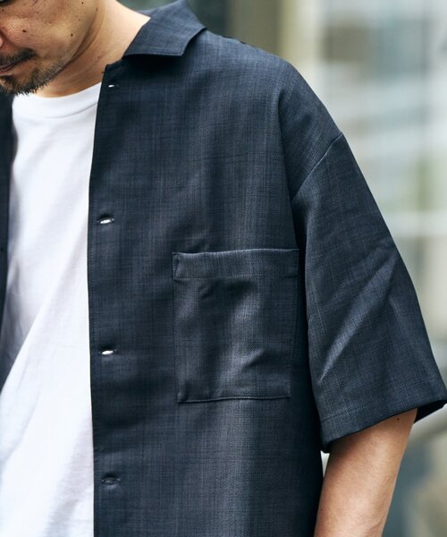 「417 EDIFICE」 半袖シャツ SMALL ネイビー メンズ_画像9