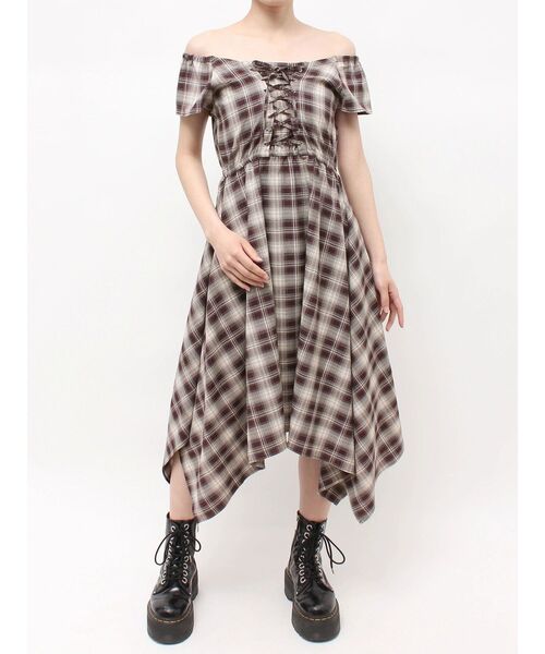 jouetie（ジュエティ） ワンピース 半袖 オフショルアシメロング