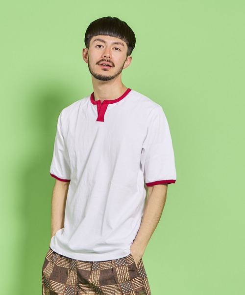 「WALLA WALLA SPORT」 半袖Tシャツ MEDIUM ホワイト×グリーン メンズ_画像7