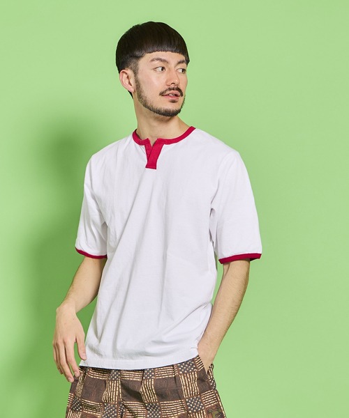 「WALLA WALLA SPORT」 半袖Tシャツ MEDIUM ホワイト×グリーン メンズ_画像9