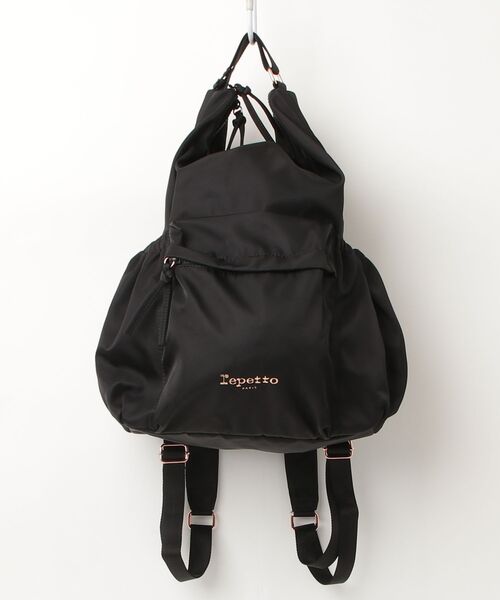 【美品】人気 Repetto ナイロン バックパック リュック ブラック　軽量 repetto（レペット） リュック FREE ブラック レディース : ZOZOTOWN