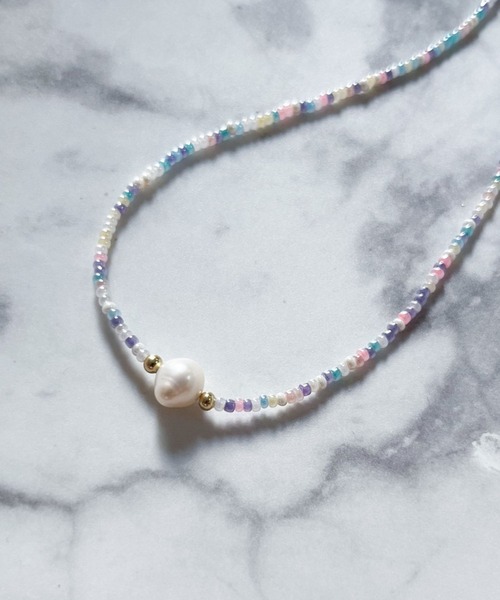 yu-ka ネックレス YU-KA:カラフルビーズネックレス Colorful bead