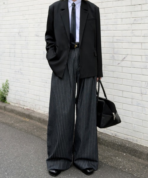 soerte ワイドパンツ ジーンズ Wide Buggy Vintage Like Denim Pants 
