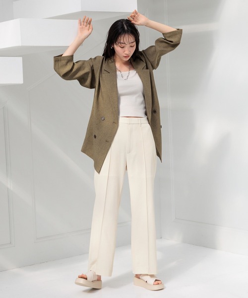 「LOWRYS FARM」 スラックス MEDIUM アイボリー レディース_画像5