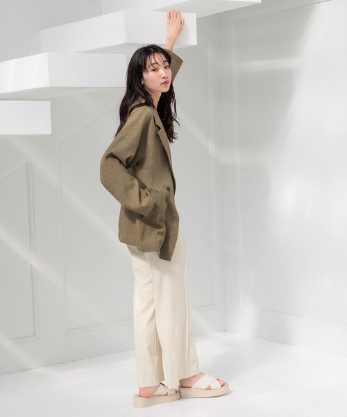 「LOWRYS FARM」 スラックス MEDIUM アイボリー レディース_画像6