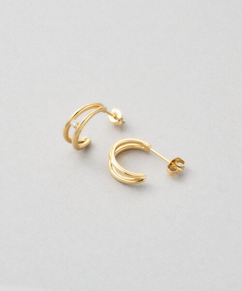 Jouete（ジュエッテ） フープ ピアス ダブルフープピアス ジルコニア
