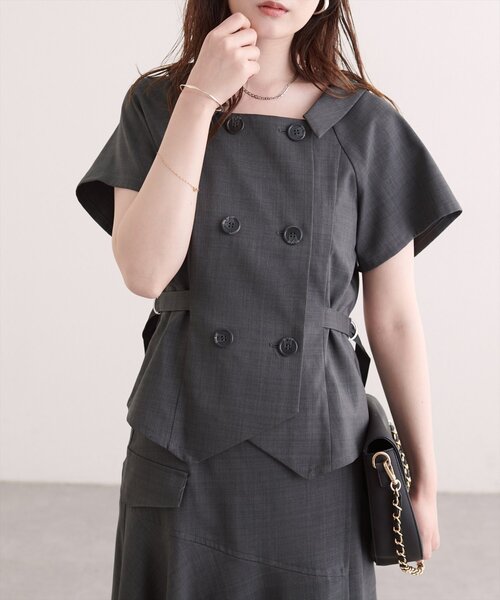 natural couture ベスト ジレ トレンチ風ベスト レディース : ZOZOTOWN
