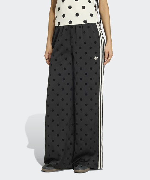 アディダス ドット柄 ワイドパンツ　S 股下69センチ adidas（アディダス） ワイドパンツ パンツ サテン 水玉模様 ワイド