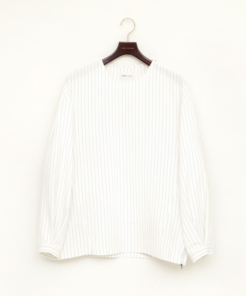 激安大特価2022 シャツ ZOZOTOWN PayPayモール店 - 通販 - PayPayモール ブラウス ショルダーZIP ストライプ プルオーバーシャツ 再入荷国産