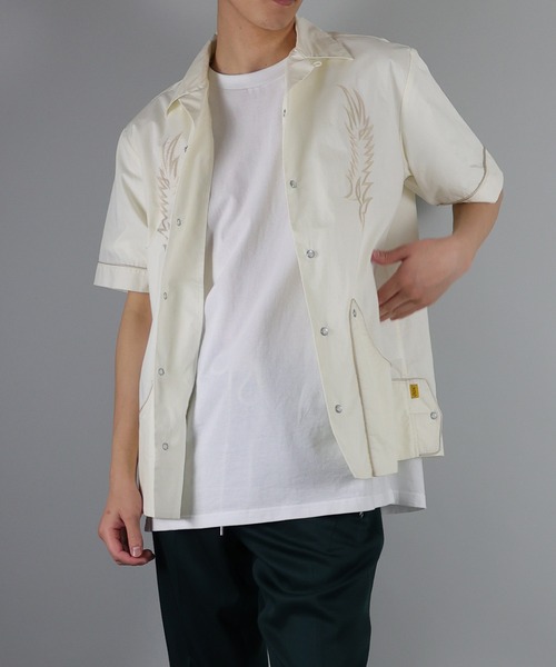 NUMBER (N)INE シャツ S/S EMBROIDERED COTTON SHIRT / 刺繍
