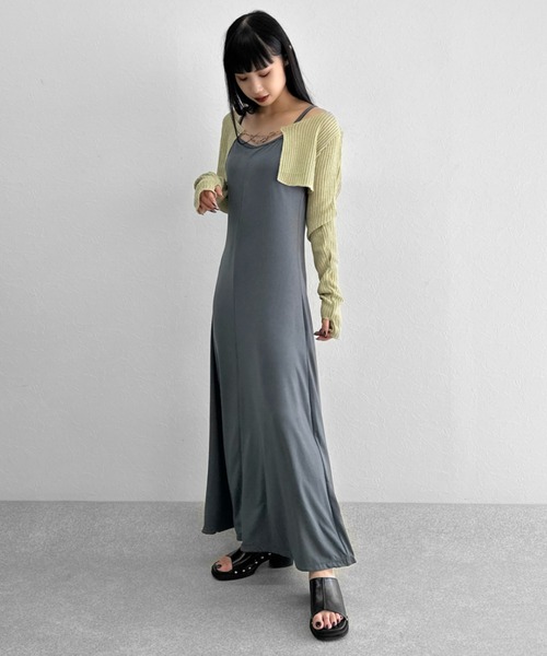 LVEU. カーディガン 「LVEU.」チェーンデザインシアーニット