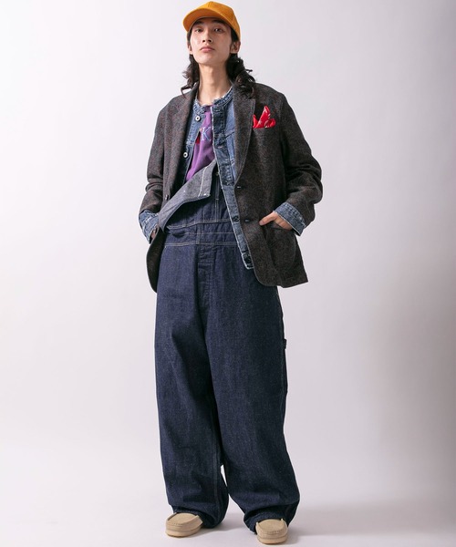 vintage fabric ヴィンテージ生地使用 サロペット パッチワーク柄 Vintgae ハンドメイド 小花柄 パッチワーク デザイン ノーカラー