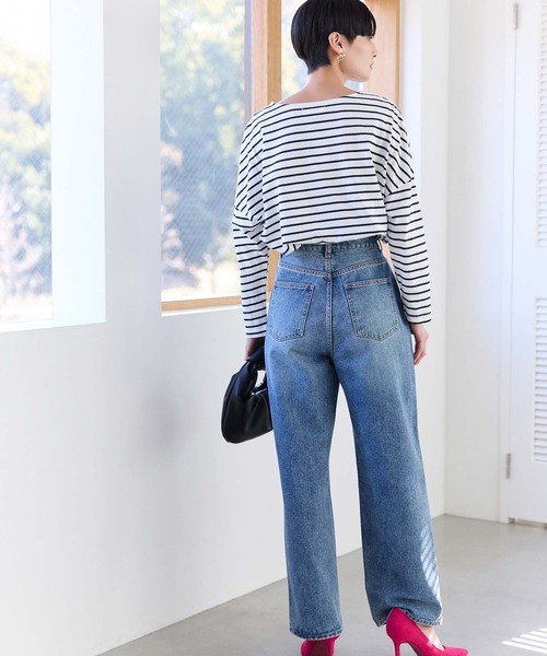 デニムパンツ S~XL ストレート ベーシック 2color 予約販売】ワイドストレートデニムパンツ SからXL | KISHIKA