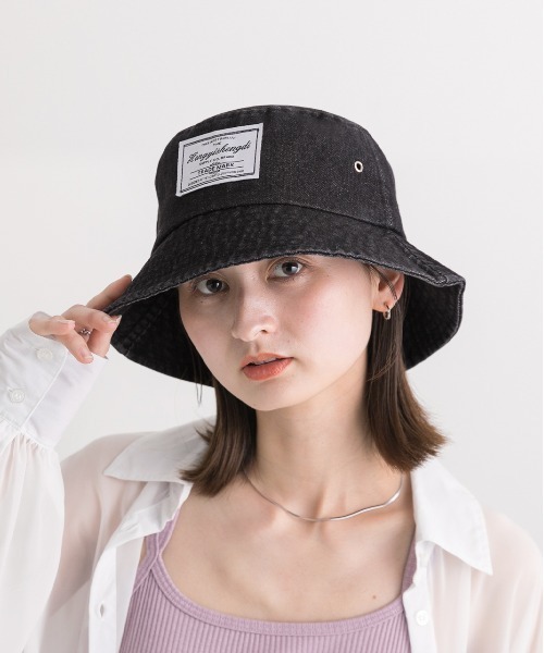 ad thie 帽子 ハット フロントタグ・ベーシック デニムバケット