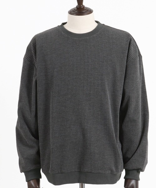 CAMBIO（カンビオ） tシャツ mlt4637- ストライプ柄ジャガードプル