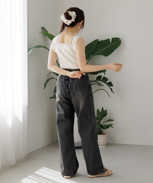flower ブラトップ カップ付き キャミソール ゴージャスレースブラ